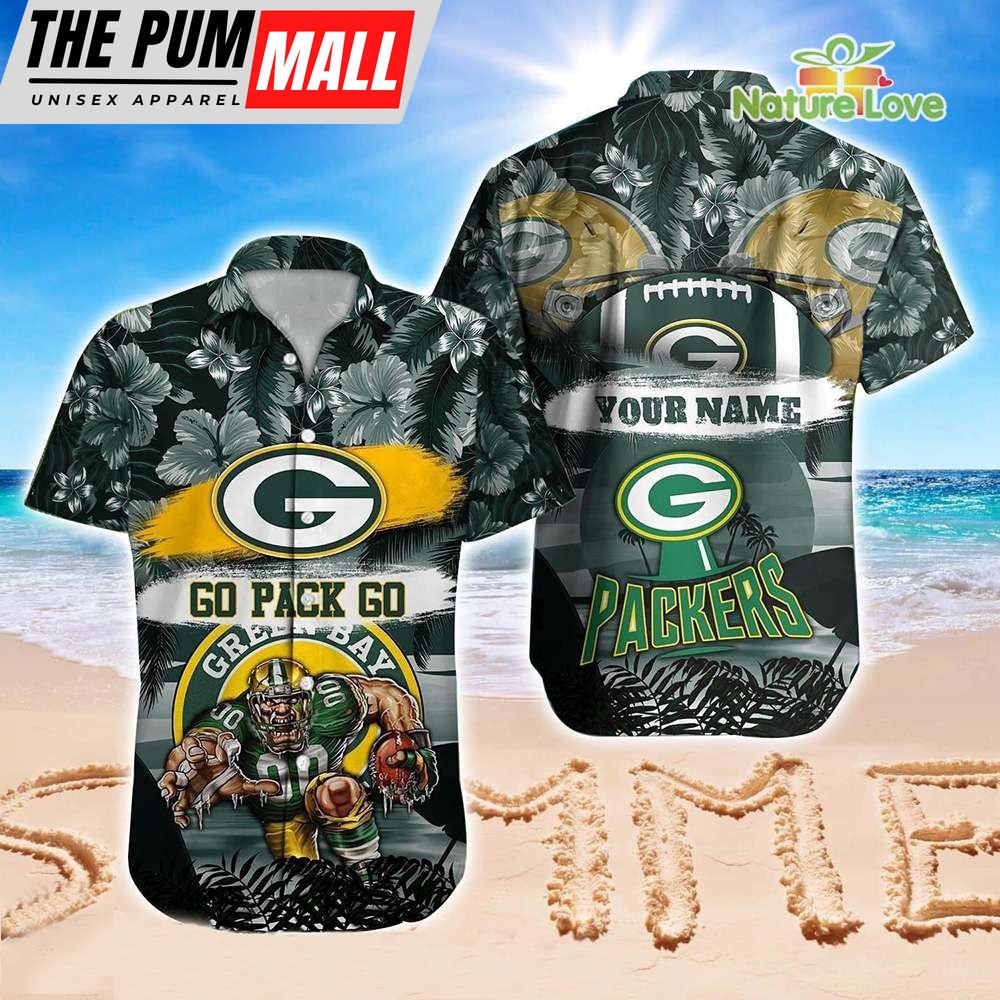 Green Bay Packers Custom Name Hawaiian Shirt NFL Gift