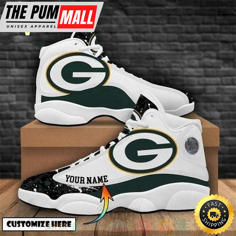 Green Bay Packers Football Nfl Custom Name Air Jd 13 Shoes