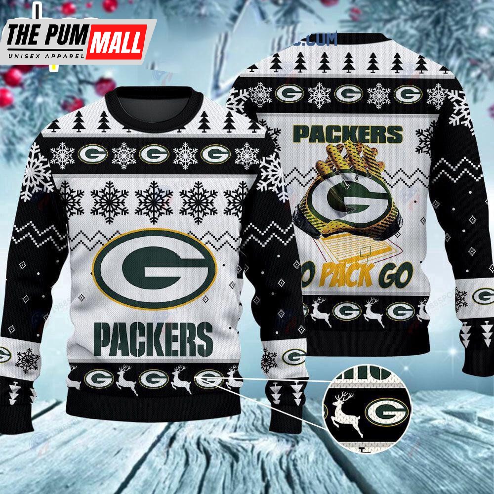 Green Bay Packers Go Pack Go Christmas Ugly Sweater
