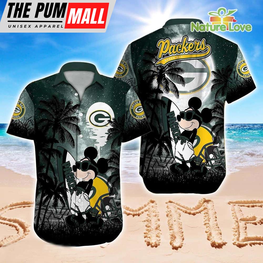 Green Bay Packers Mickey Tropical Hawaiian Shirt