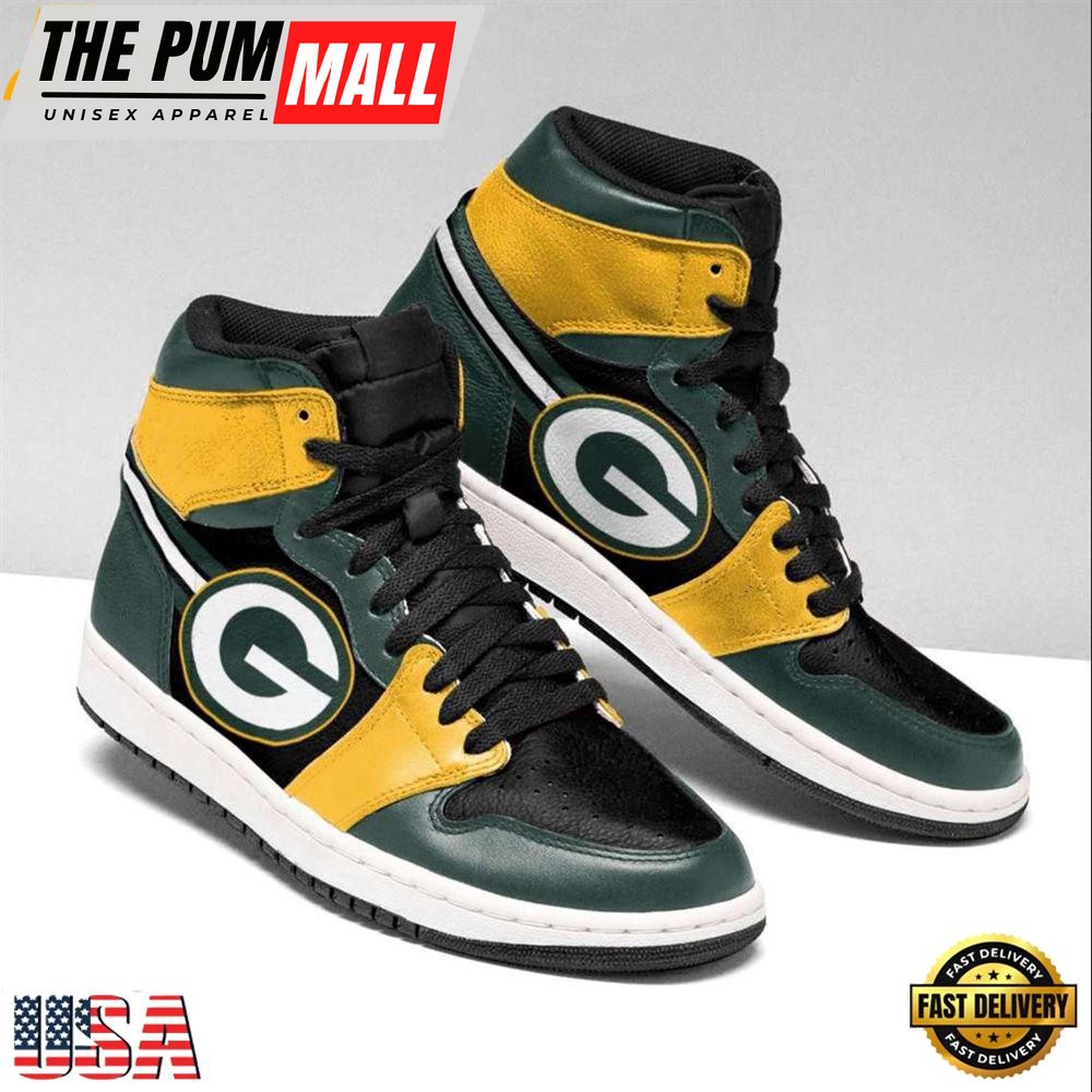 Green Bay Packers NFL 2Jordan 1 Boot Sneakers Shoes