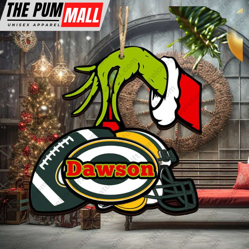 Green Bay Packers NFL Custom Grinch Christmas Ornament Tree Decorations Limited Edition