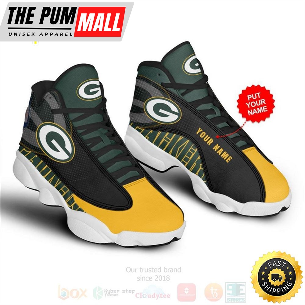Green Bay Packers Nfl Custom Name Air Jd 13 Shoes