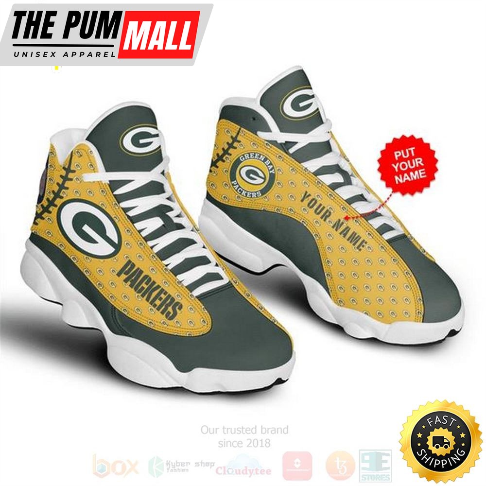 Green Bay Packers Nfl Custom Name Air Jd 13 Shoes 2