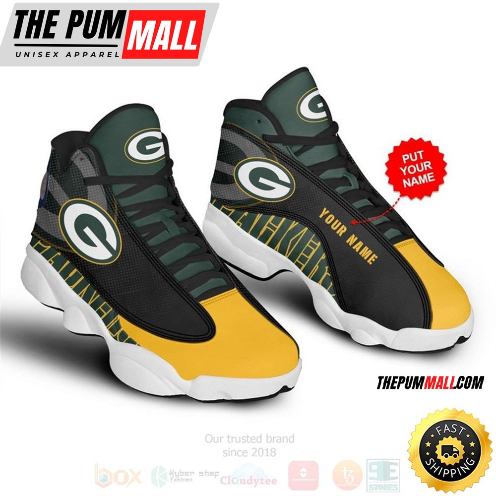 Green Bay Packers Nfl Custom Name Air Jd 13 Shoes