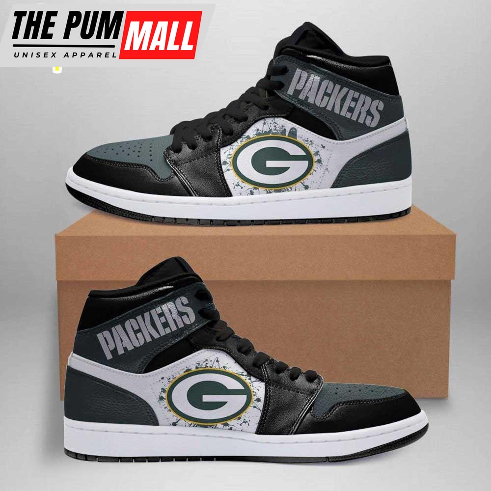 Green Bay Packers NFL Painted Logo JD1 Boot Sneakers Shoes