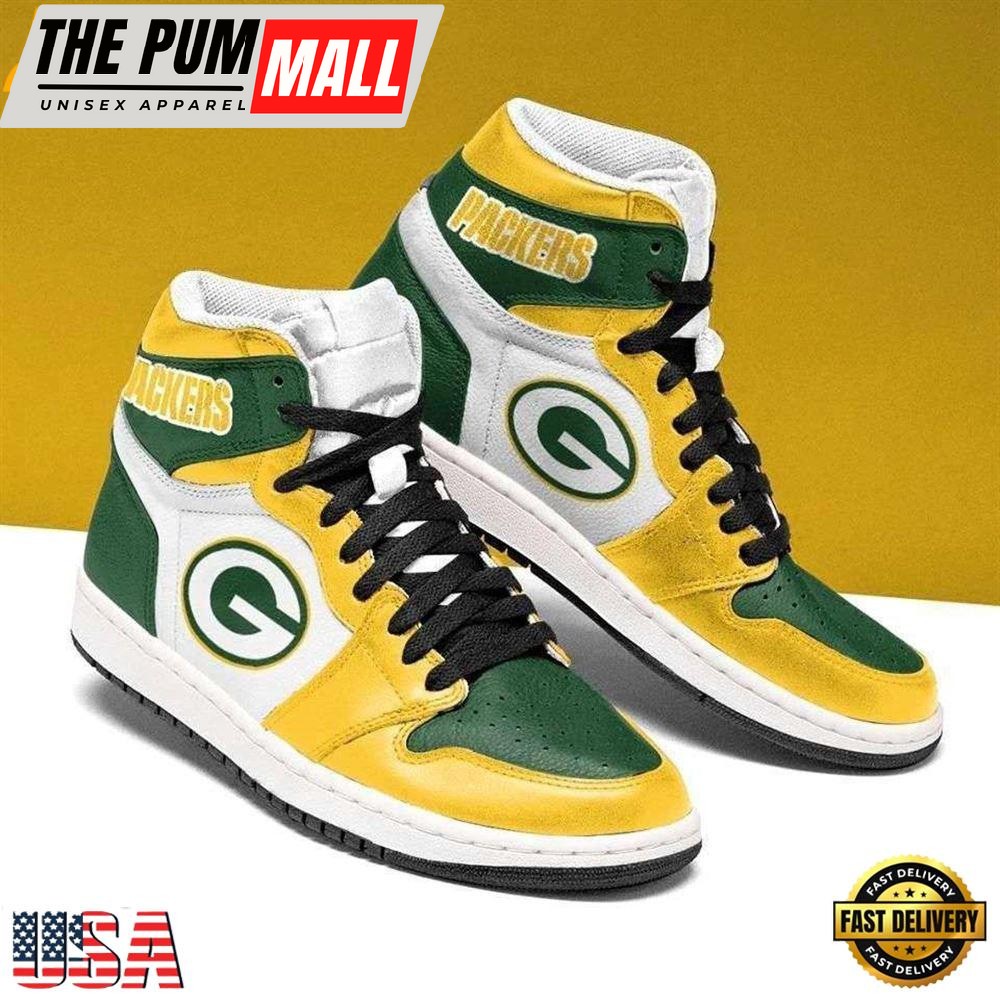 Green Bay Packers NFLJordan 1 Boot Sneakers Shoes