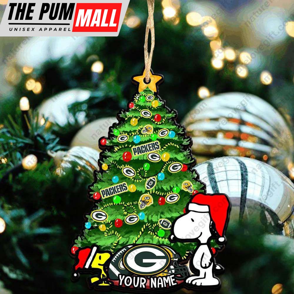 Green Bay Packers Snoopy Peanuts Custom Christmas Ornament Xmas Tree Decorations Limited Edition