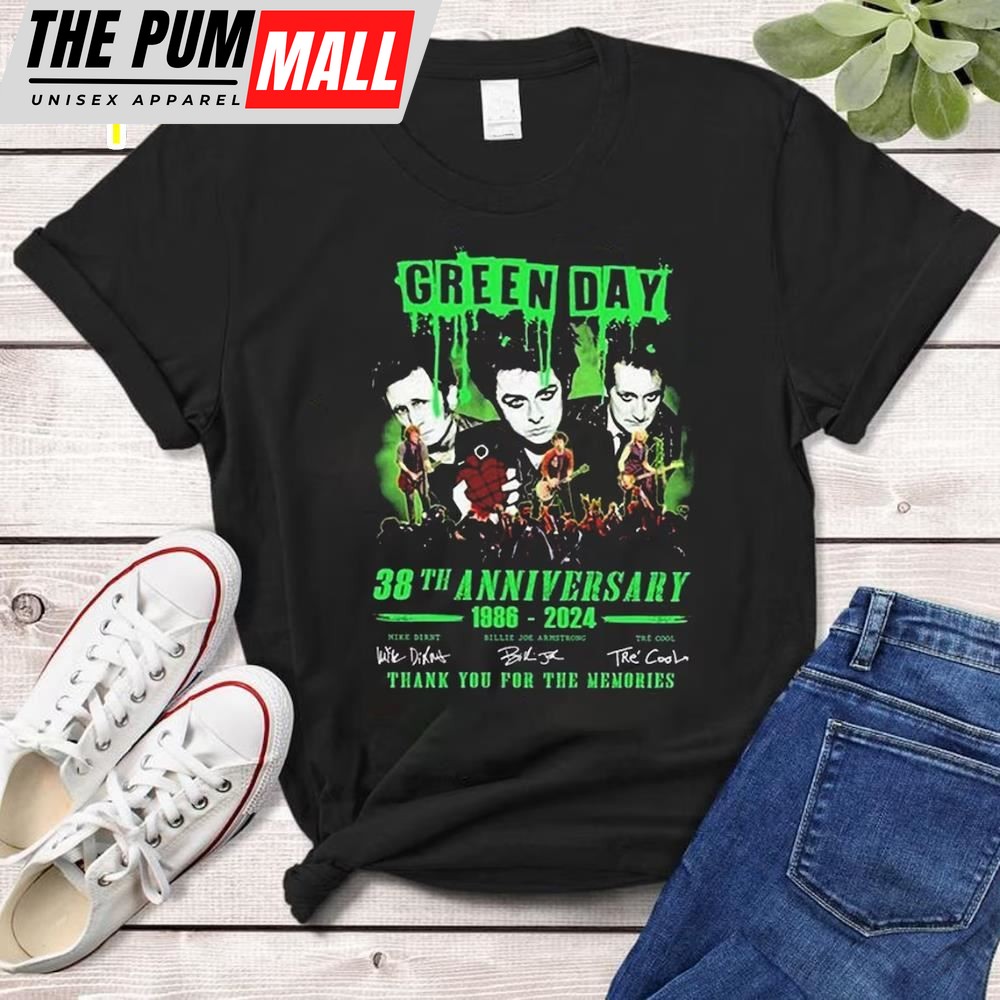 Green Day 38th Anniversary 1989 – 2025 Thank You For The Memories Shirt