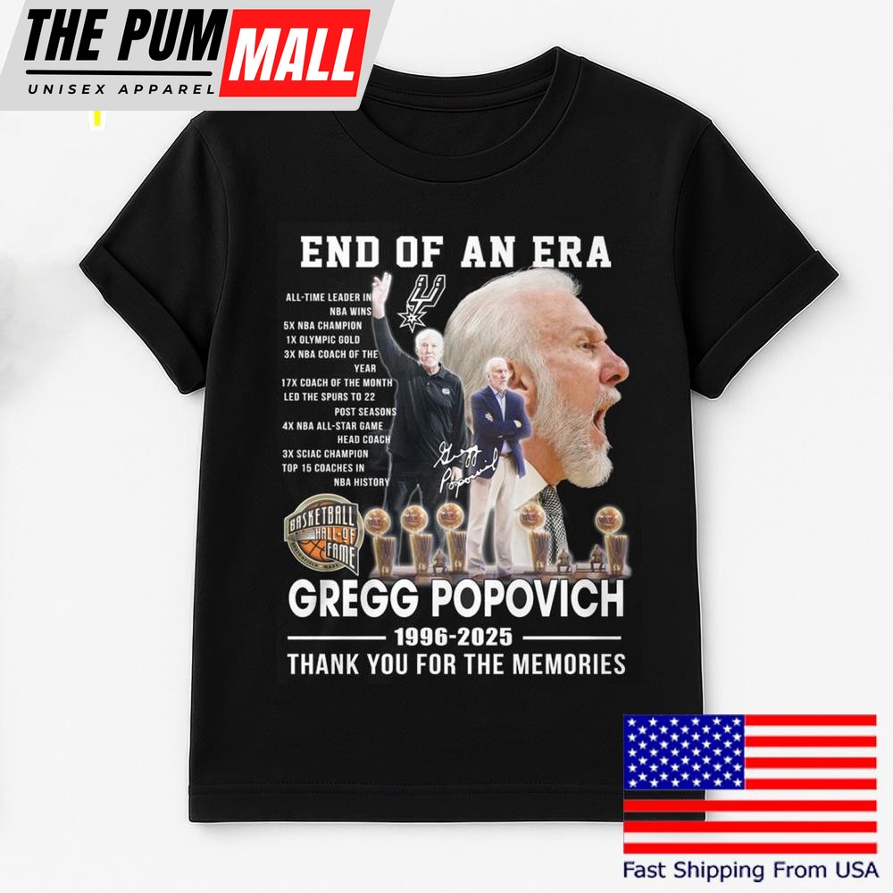 Gregg Popovich End Of An Era 2025 T Shirt