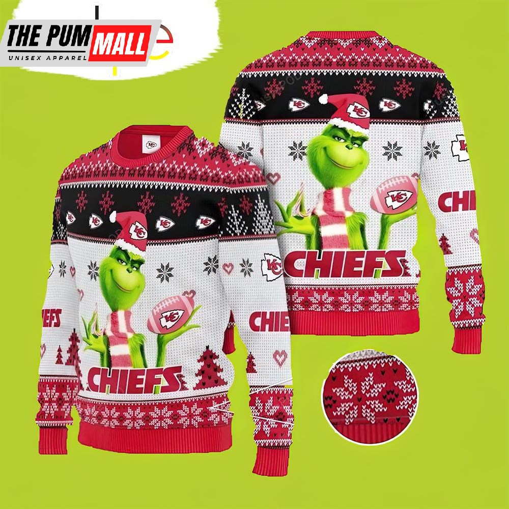 Grinch 3D Kansas City Chiefs Sweater