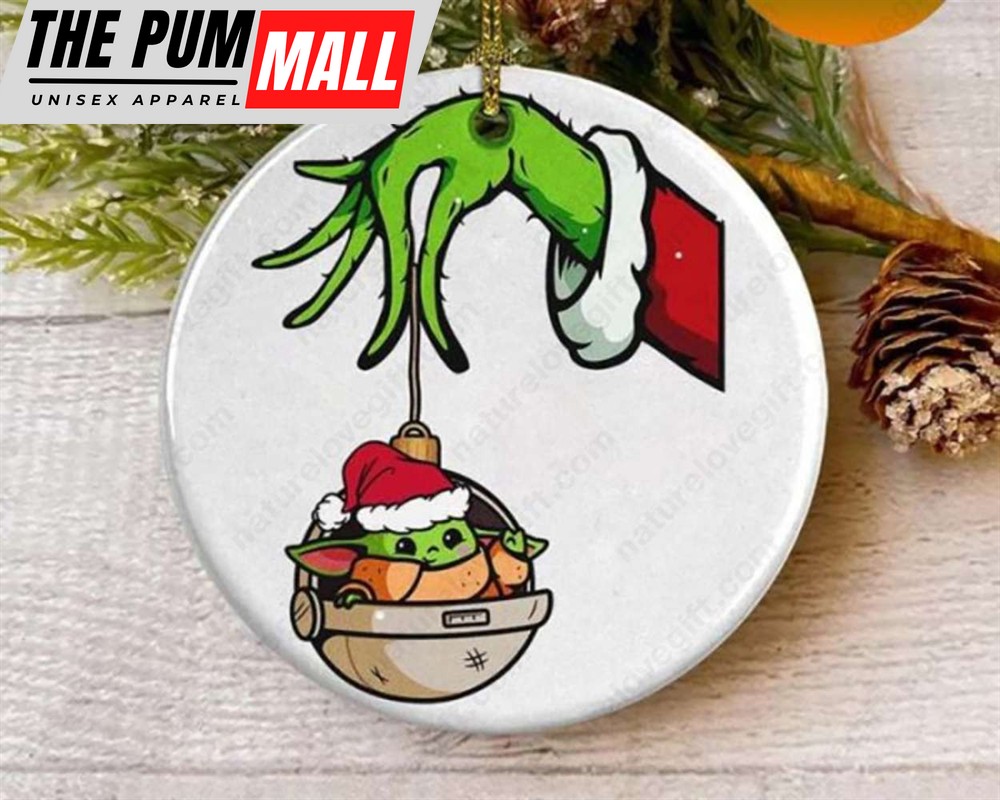 Grinch Hand Star War Baby Yoda Cute Christmas Ornament Xmas Decoration Limited Edition