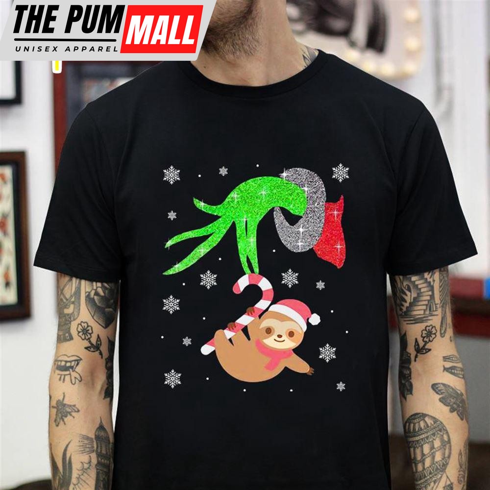Grinch Holding Slothmas Christmas T-Shirt
