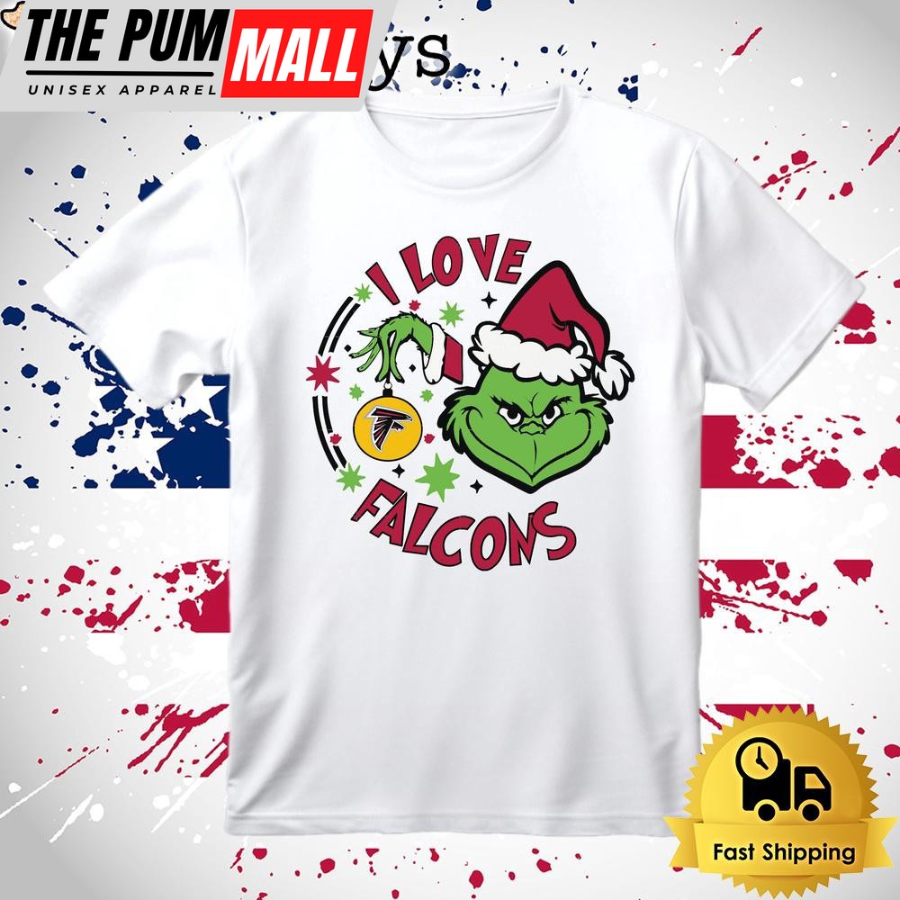 Grinch I Love Atlanta Falcons Christmas T Shirt