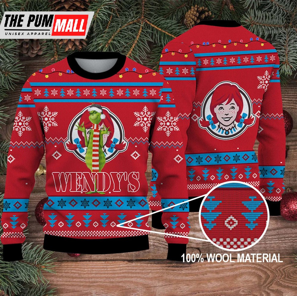 Grinch Movie 2025 The Grinch Merry Christmas Ugly Sweater wendy’s