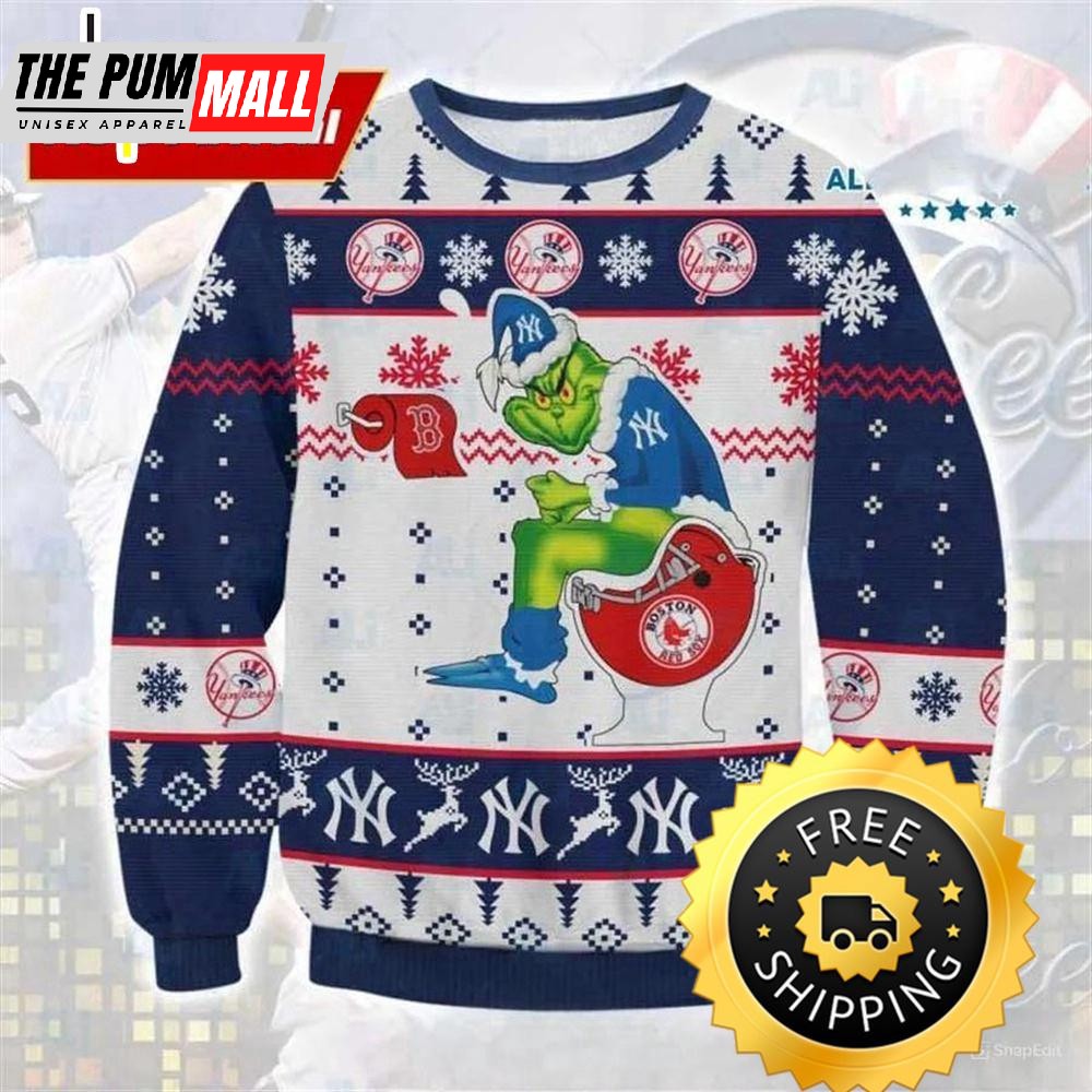 Grinch New York Yankees Ugly Christmas Sweater, New York Yankees Ugly Sweater, MLB Christmas Sweater
