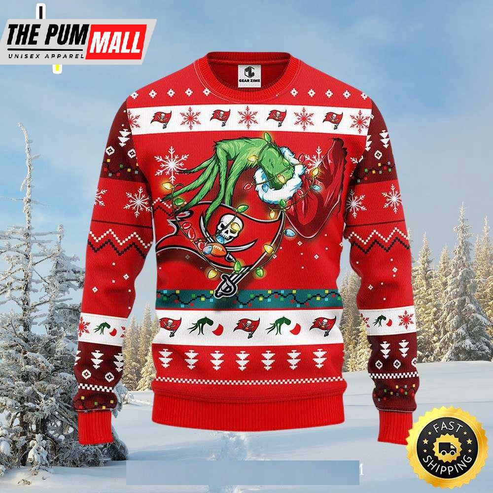Grinch With Christmas Lights Ugly Christmas Sweater