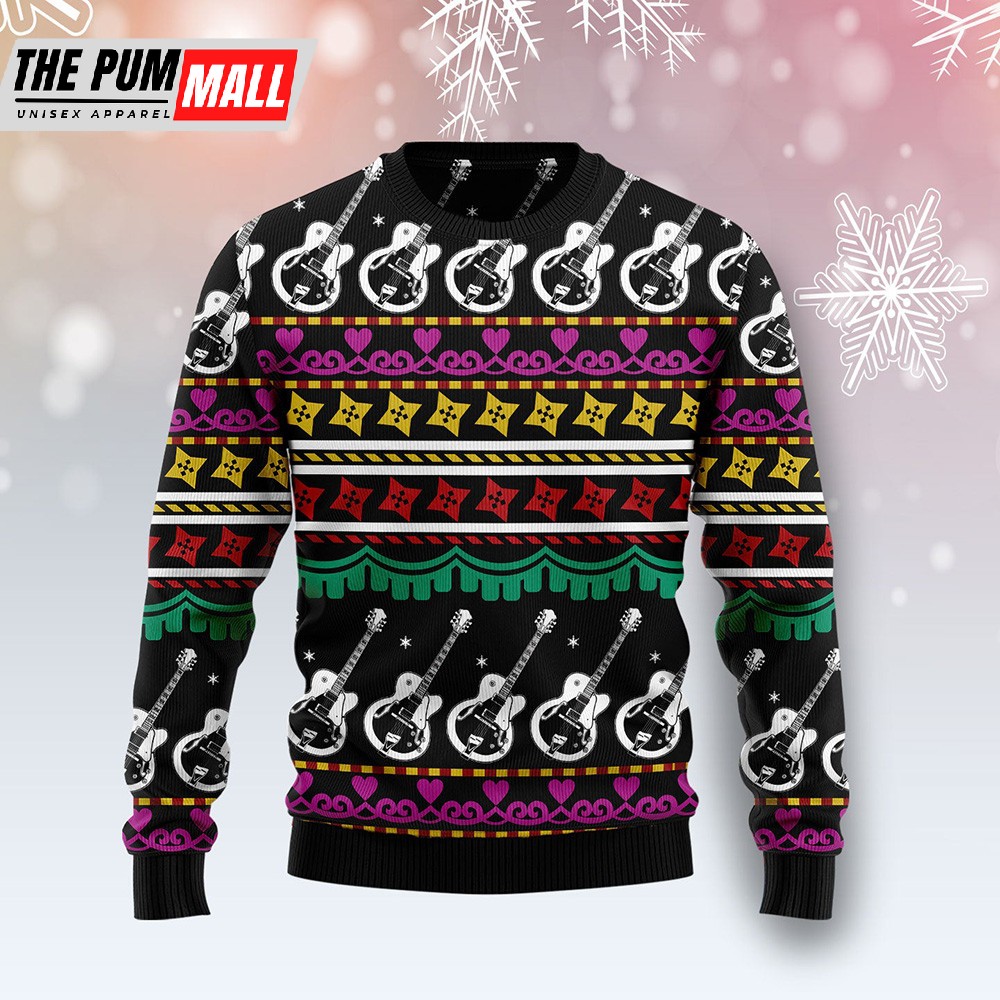 Guitar Christmas Ugly Christmas Sweater Sweater Christmas Unisex