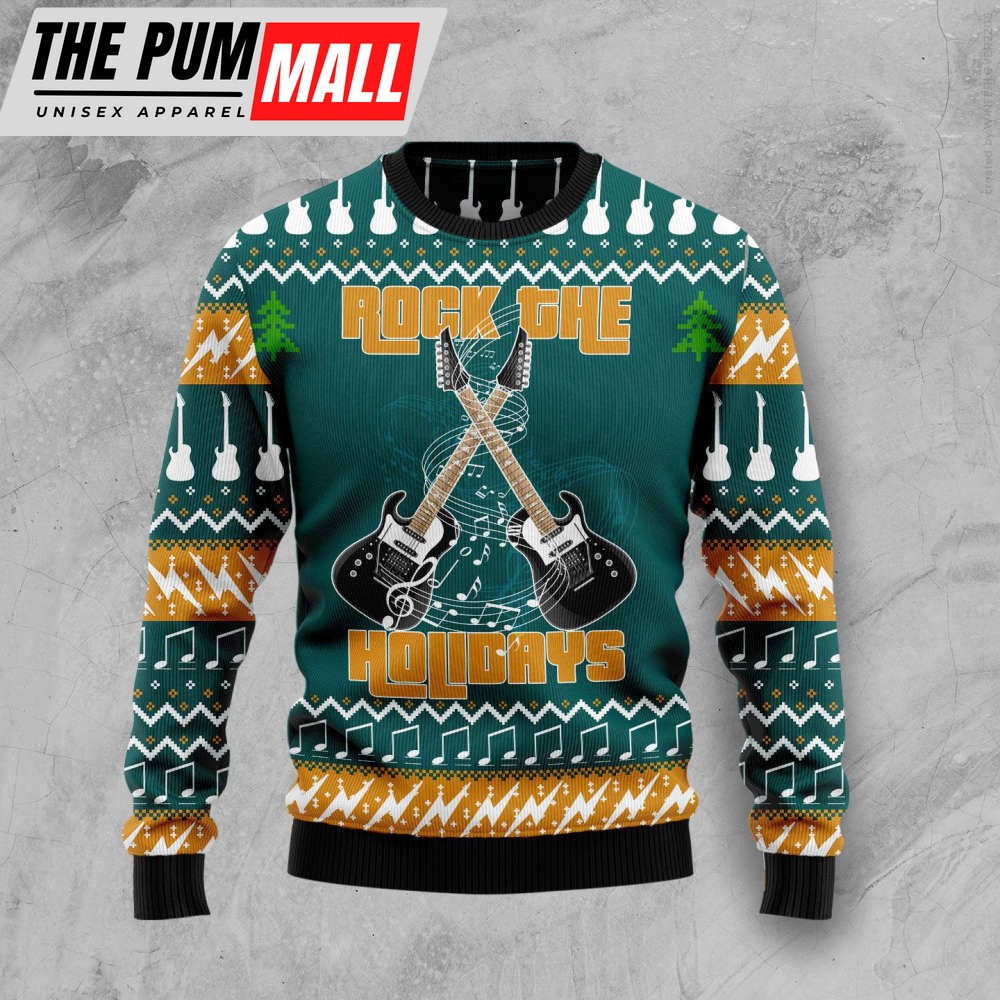 Guitar Rock The Holiday T110 Ugly Christmas Sweater – Christmas Signature