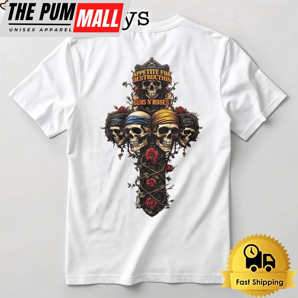 Gun N’ Roses Cross Skull T Shirt
