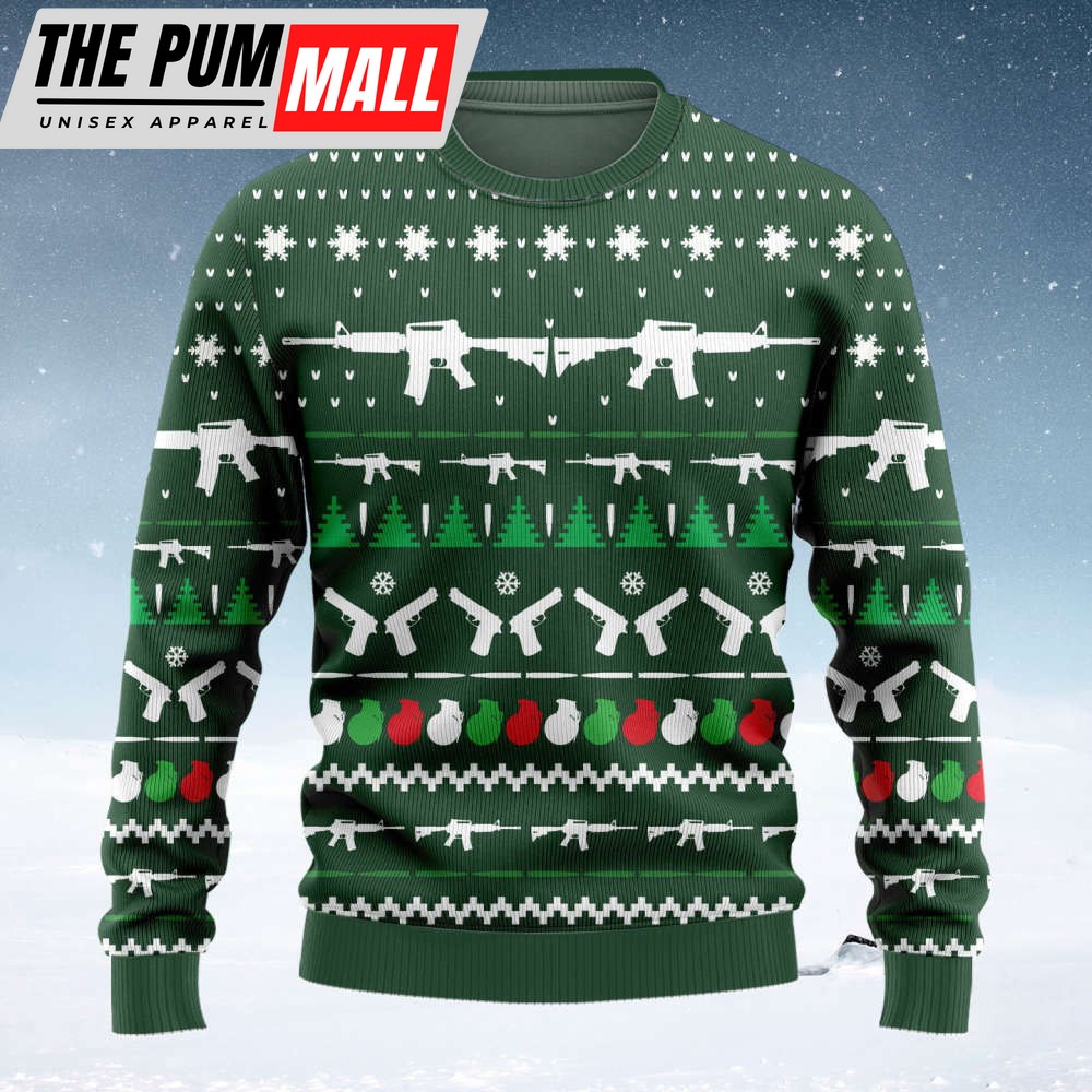 Guns And Bomb Dynamite Ball Christmas Men Ugly Sweatshirt Sweater For Family
