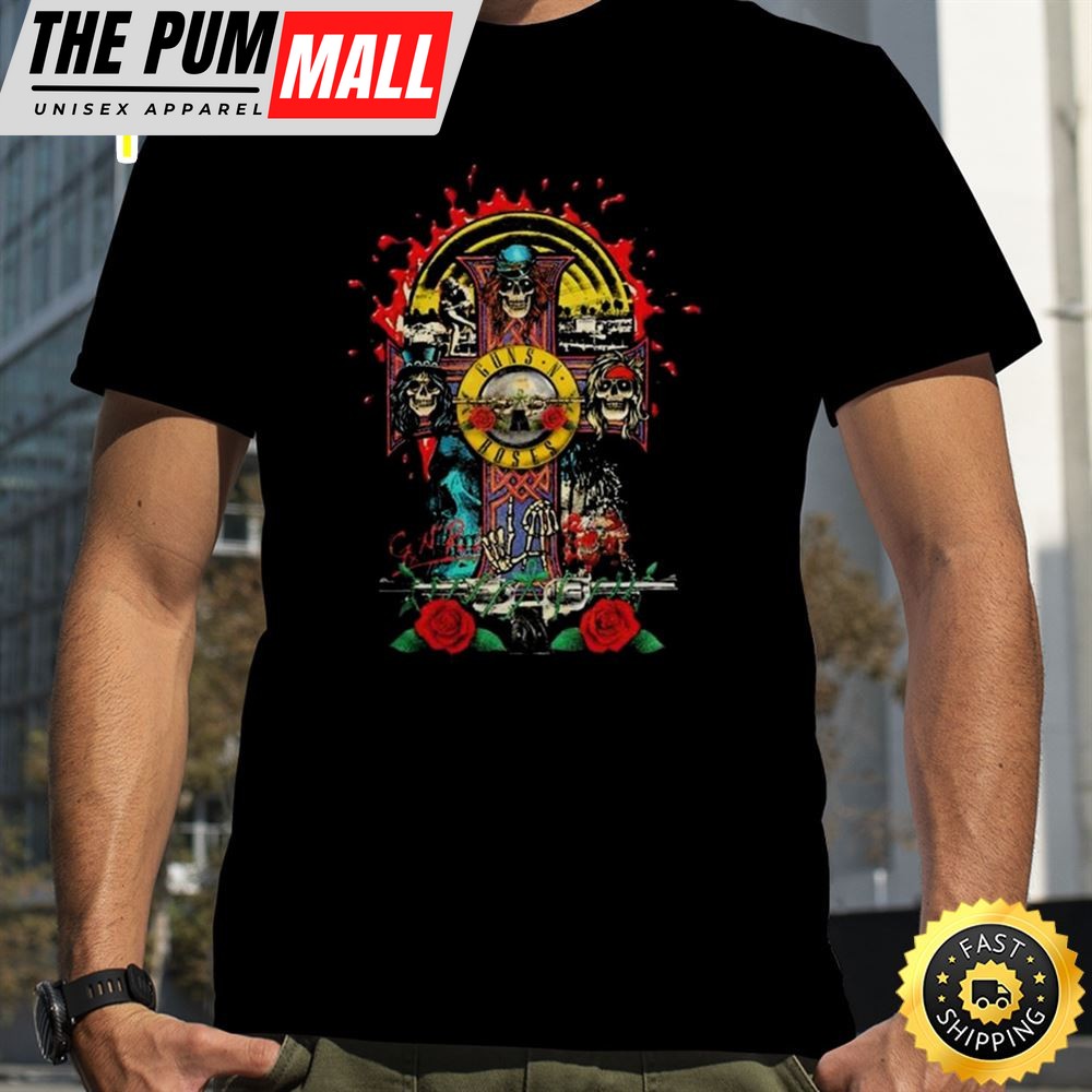 Guns N Roses Hollywood Bowl Los Angeles California Logo T-shirt