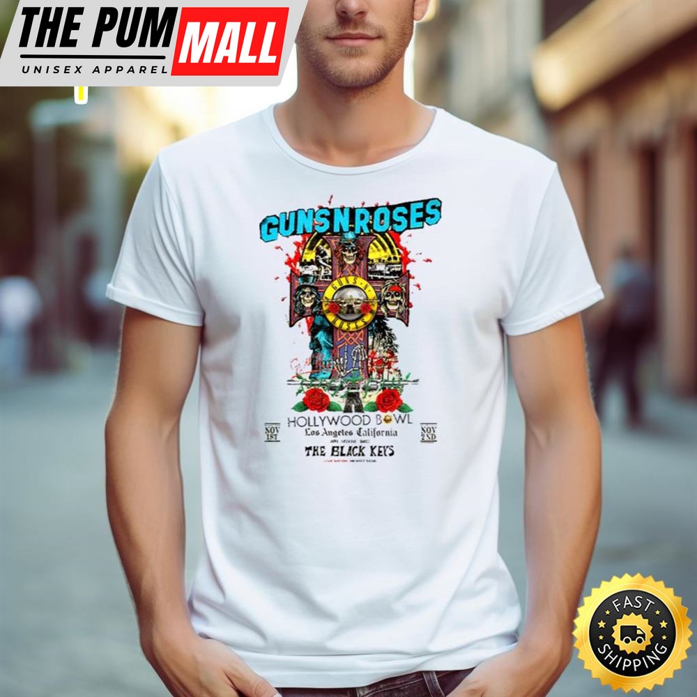 Guns N Roses Hollywood Bowl Los Angeles California With The Black Keys Live Nation 1St And 2Nd November 2025 Tour Shirt