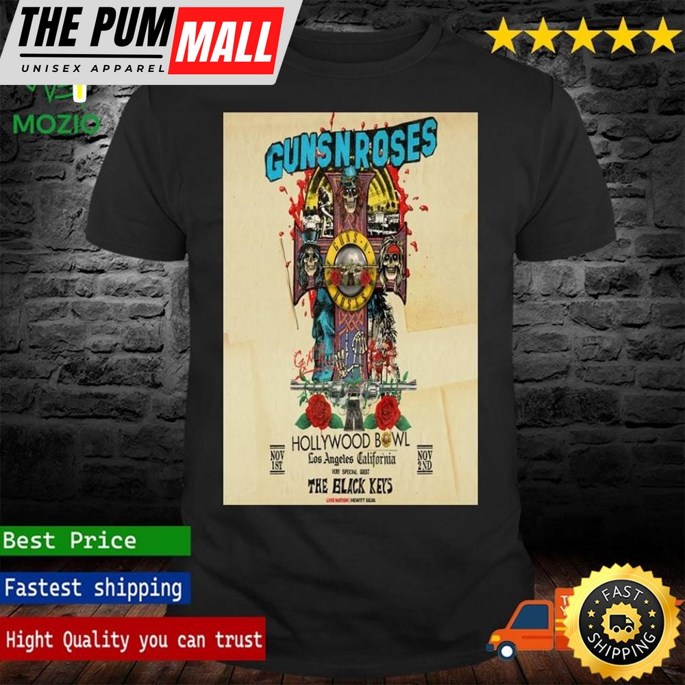 Guns N Roses The Hollywood Bowl November 2025 Los Angeles Poster Shirt