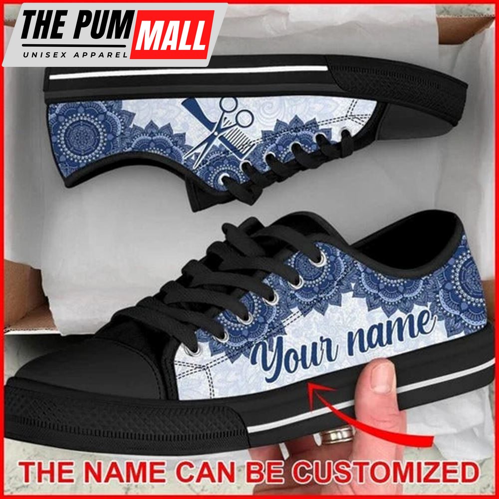 Hairstylist Mandala Personalized Canvas Low Top Shoes – Low Top Shoes Mens, Women