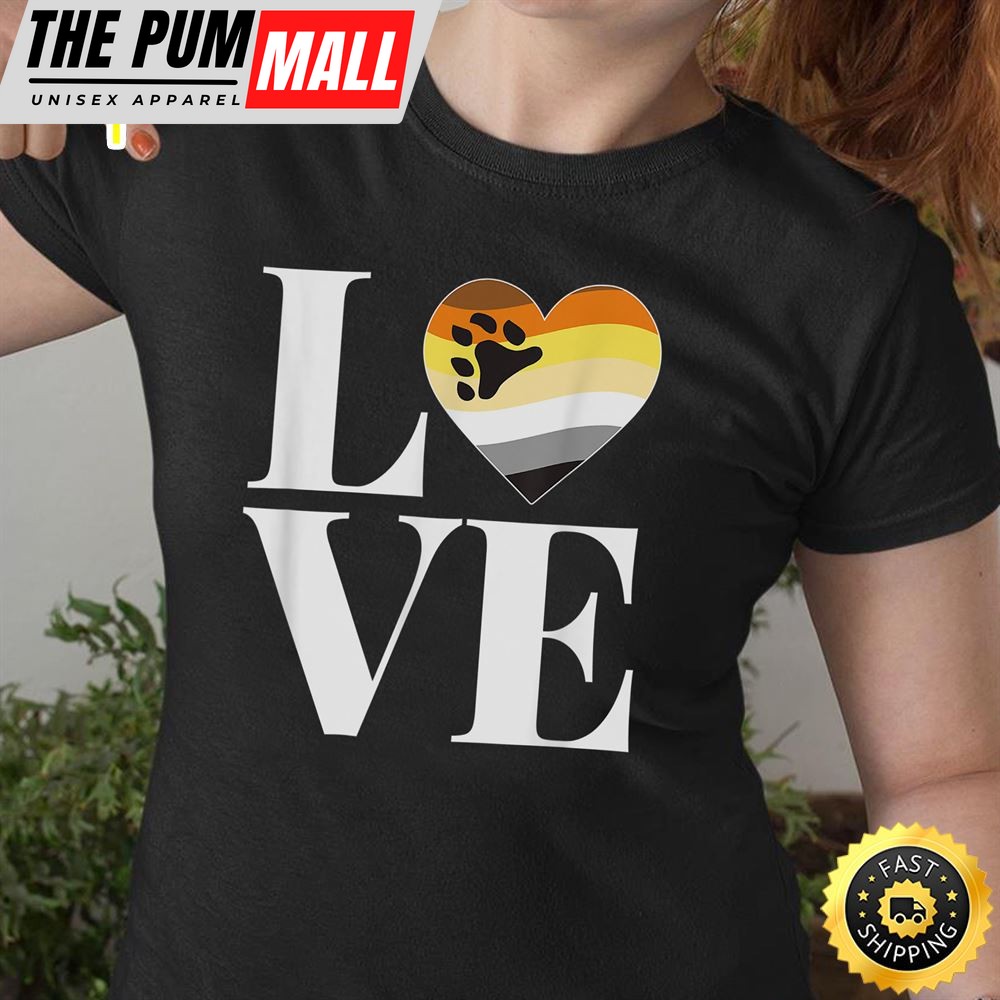Hairy Gay Men ‘LOVE Masculine Gift for LGBT Bear Pride Flag Valentines Day T-shirt