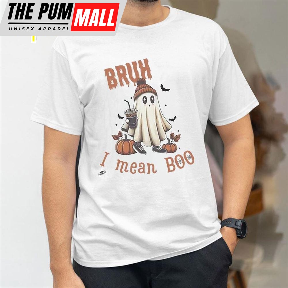Halloween Bruh I Mean Boo Print Casual Shirt