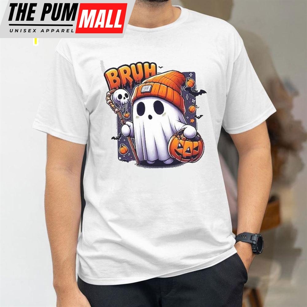 Halloween Bush Boo Print Casual Shirt