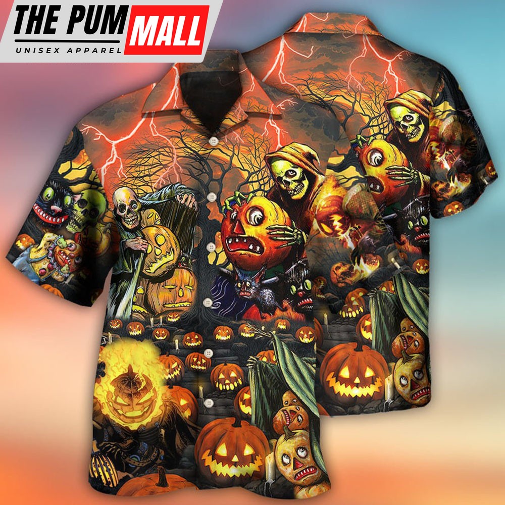 Halloween Skull Dark Pumpkin Scary Hawaii shirt