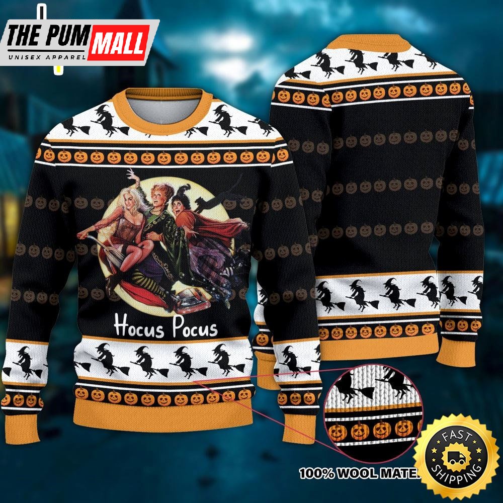 Halloween Vintage Hocus Pocus Sanderson Sisters Ugly Sweater