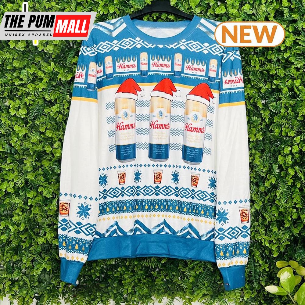 Hamm’s Beer Cans Holiday Ugly Christmas Sweater Shirt, Sweatshirt