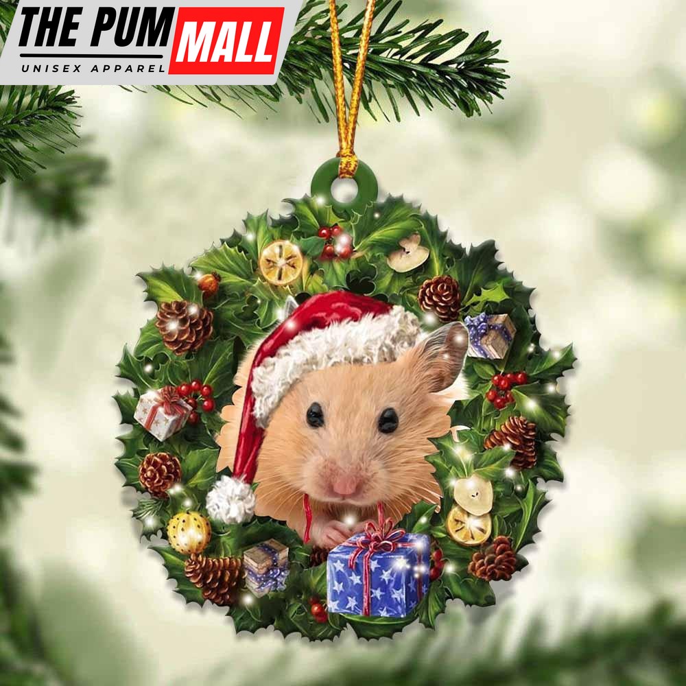 Hamster And Christmas Ornament – Acrylic Hamster Ornament – Gifts For Animals Lovers Limited Edition