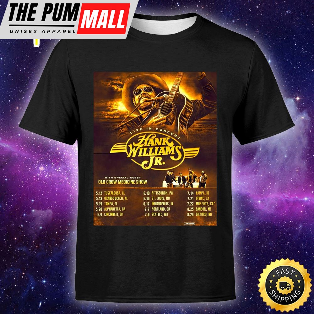 Hank Williams Jr. Reveals 2025 Tour Featuring Old Crow Medicine Show Unisex T-Shirt