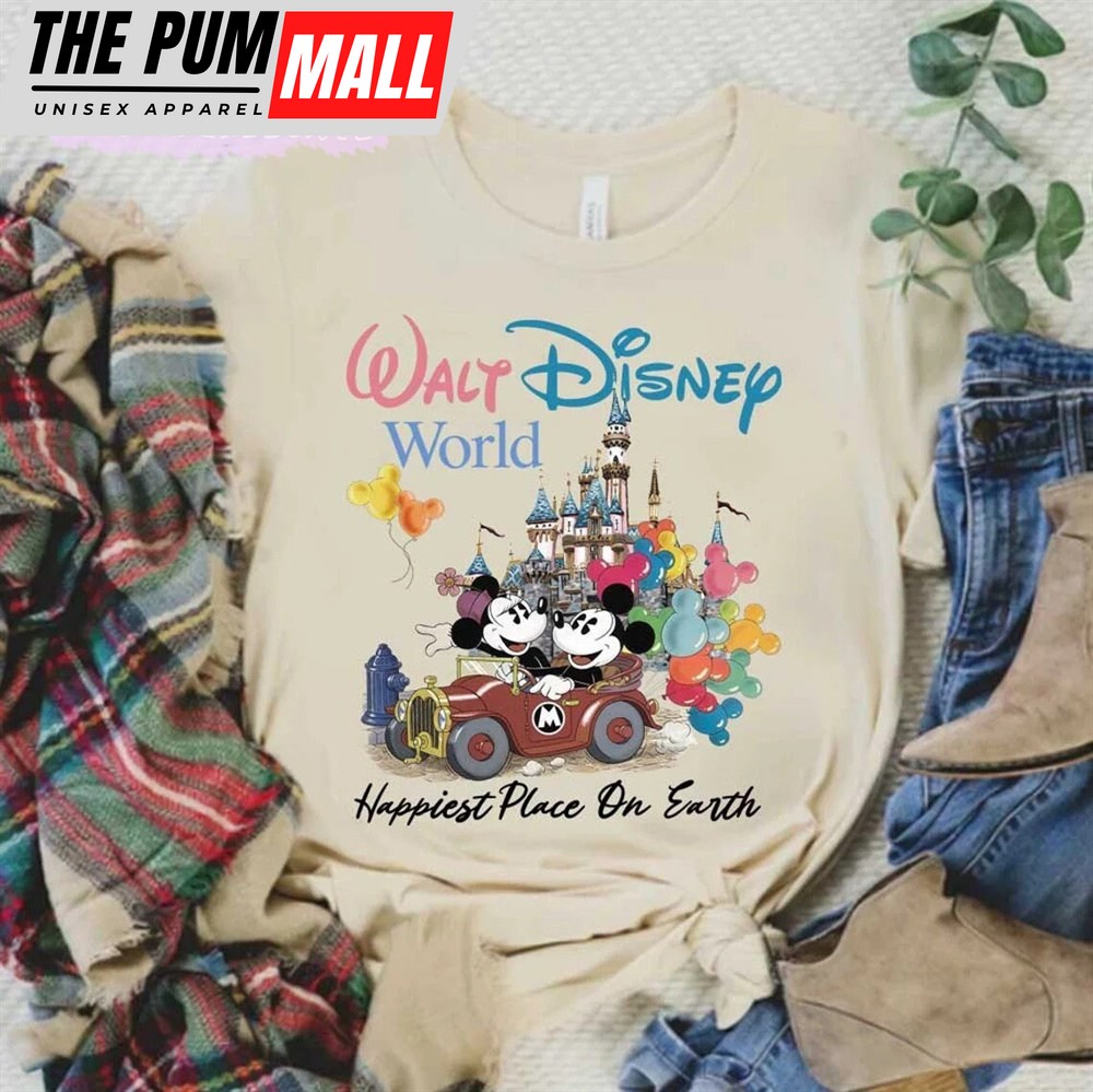 Happiest Place On Earth Walt Disney World Mickey Minnie T Shirt