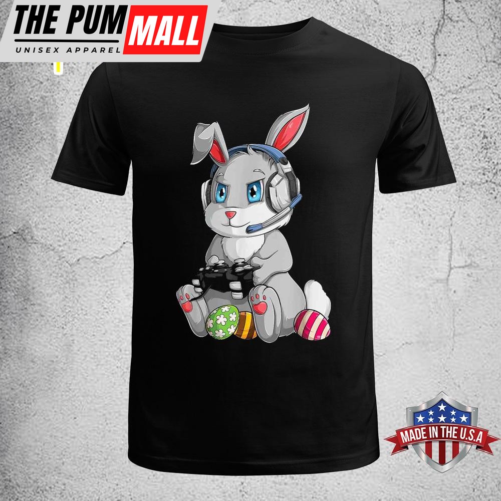 Happy Easter Day Bunny Egg Funny Boys Girls Kids Gamer Shirt