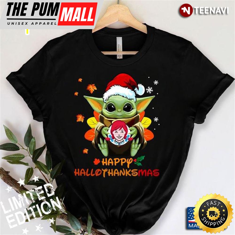 Happy Hallothanksmas Baby Yoda Hug Wendys
