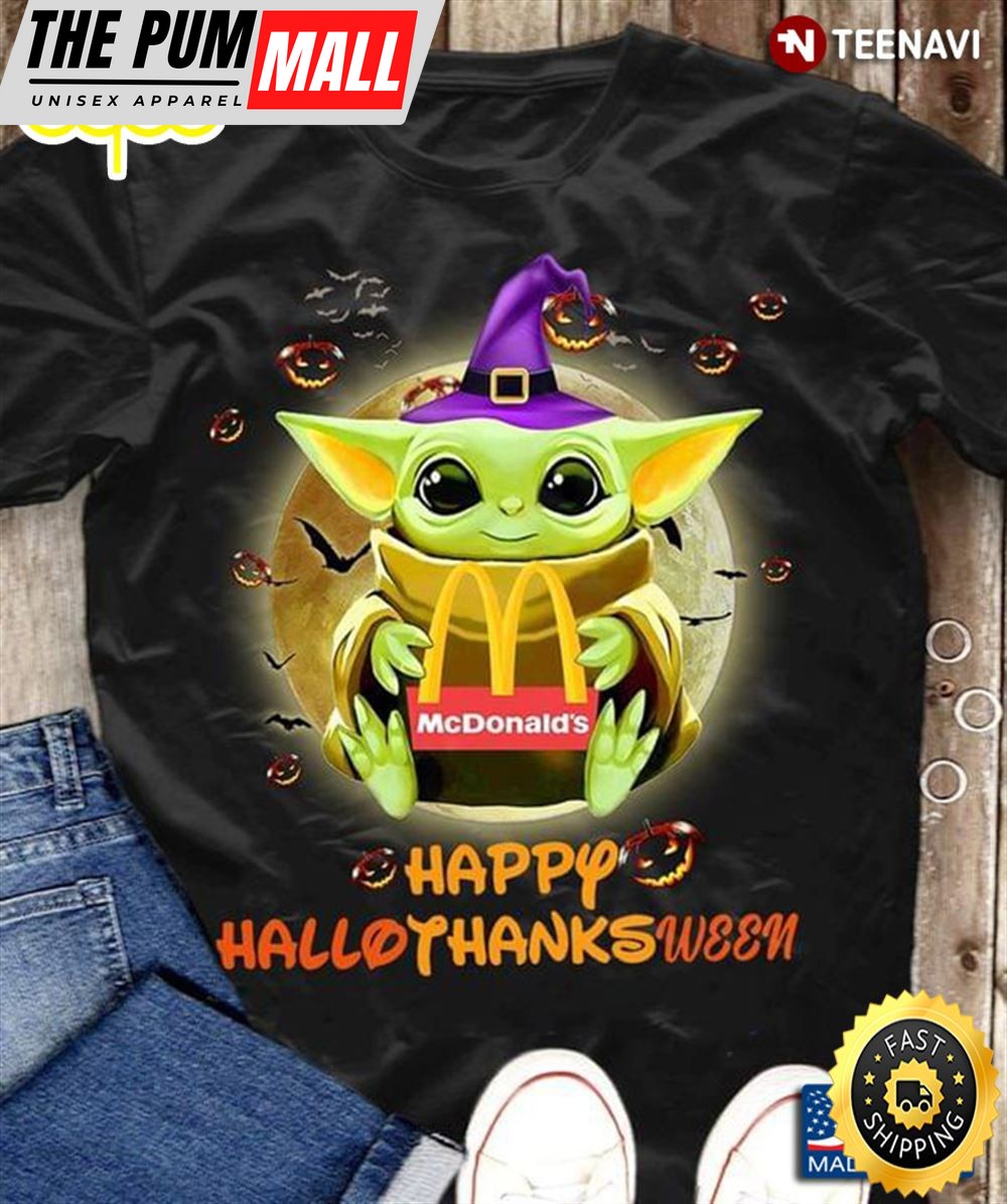 Happy Hallothanksween Baby Yoda Witch Mcdonalds And Jack O Lantern
