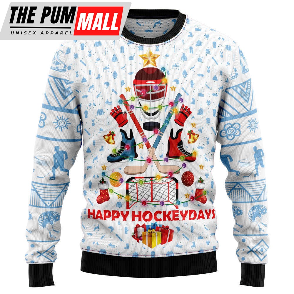 Happy Hockey Day TG5115 Ugly Christmas Sweater – Noel Malalan Signature