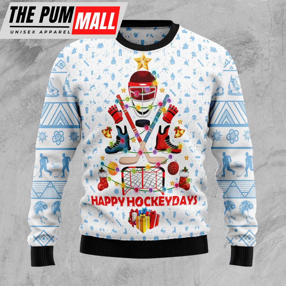 Happy Hockey Day Ugly Christmas Sweater – Best Gift For Christmas Day