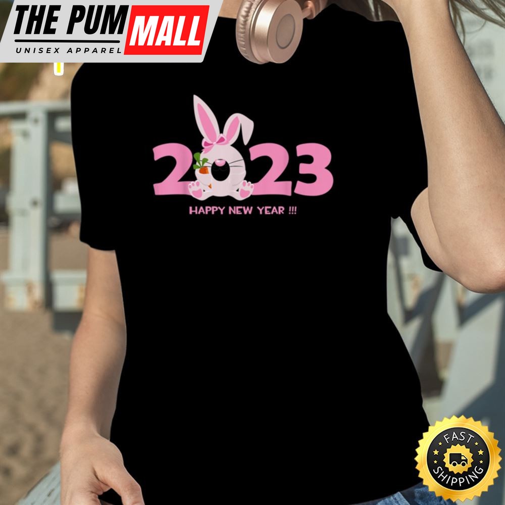 Happy new year 2025 cartoon rabbit zodiac greeting Unisex Basic T-shirt