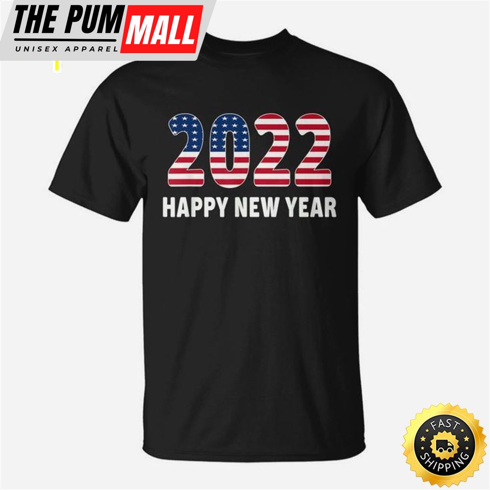 Happy New Year 2025 Flag America New Years Eve Special Unisex Basic T-shirt