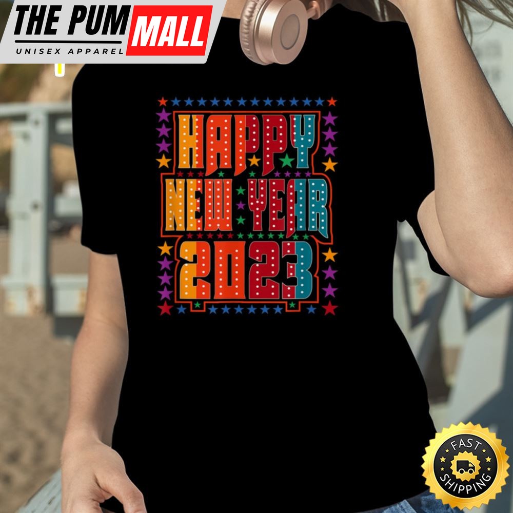 Happy New year 2025 Lighted Sign Style Unisex Basic T-shirt