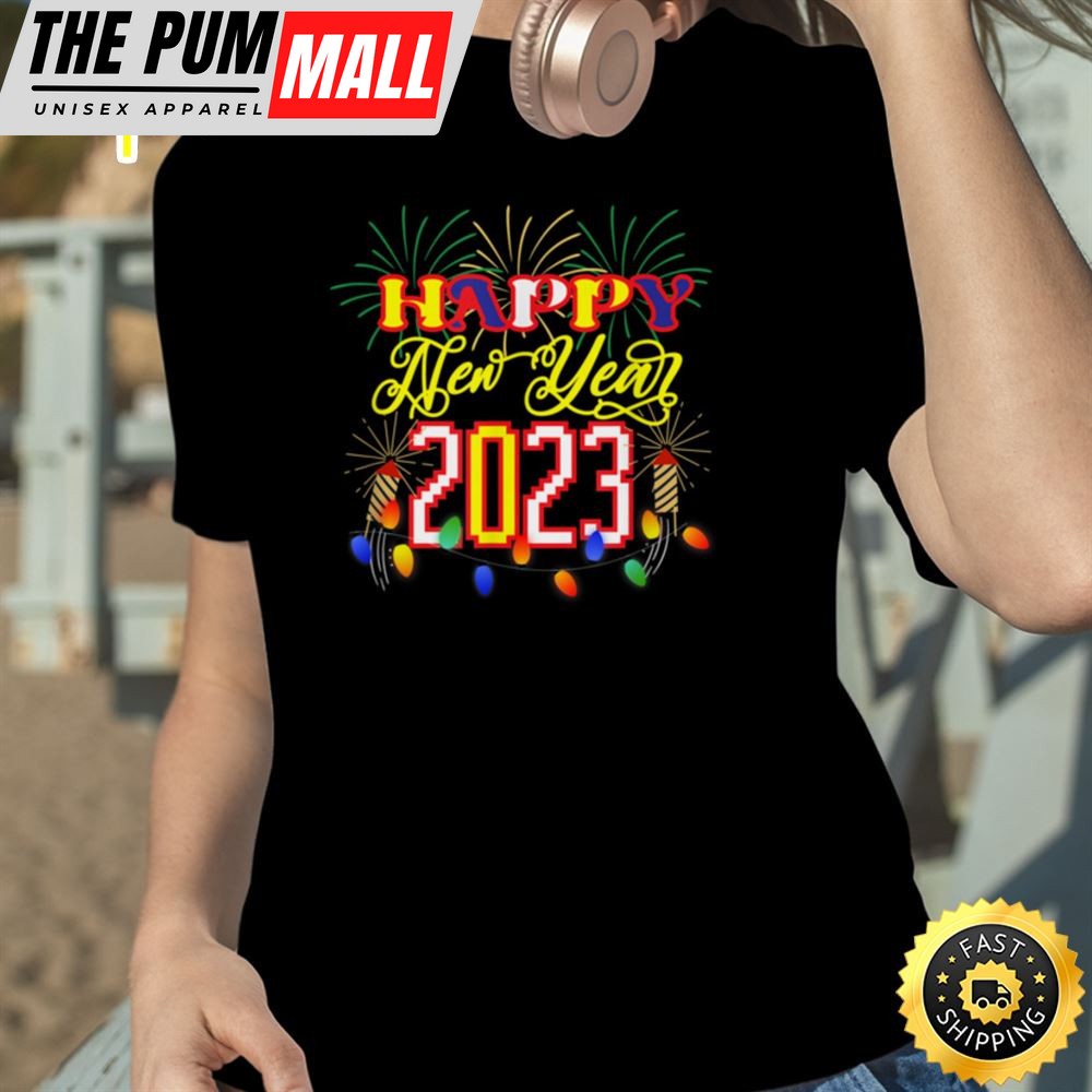 Happy New Year 2025 Pixelated Design Unisex Basic T-shirt