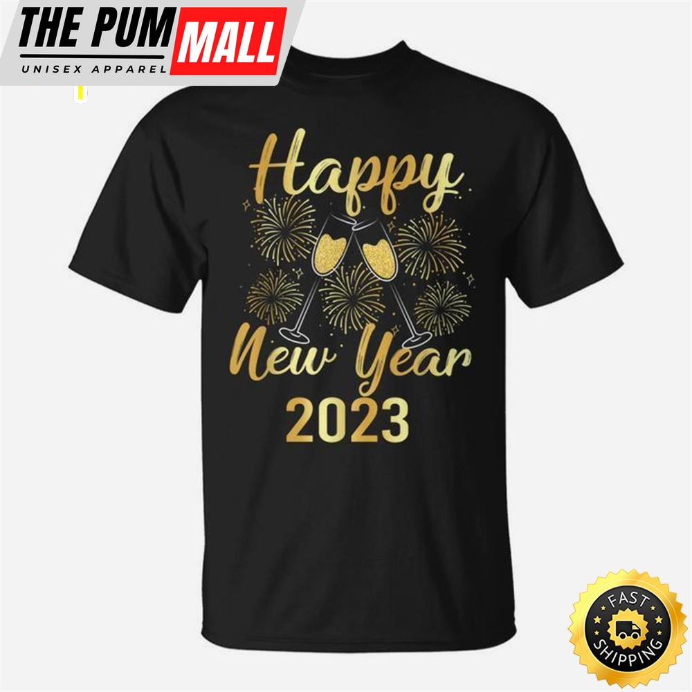 Happy New Year Nye Fireworks New Years Eve Party Champagne T-shirt Unisex Tee