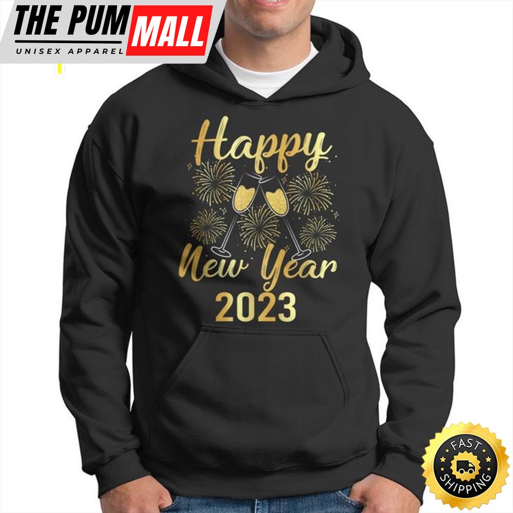 Happy New Year Nye Fireworks New Years Eve Party Champagne Unisex Basic T-shirt