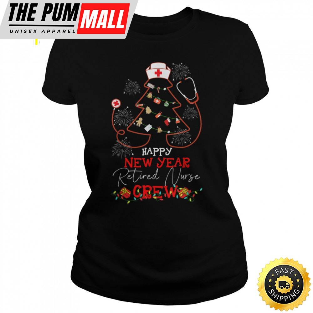 Happy New Year Retired Nurse Crew Reindeer Nurse Christmas Unisex Basic T-shirt